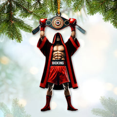 Maxcorners Custom Name Boxing Champion Ornament, Boxing Lover Christmas Gift85 2D Flat LM2111