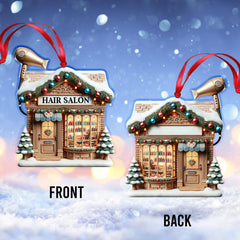 Maxcorners Custom Name Hair Salon Ornament, Hairdresser Christmas Gift 2D Flat LM2111