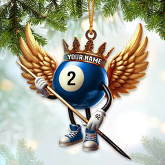 Maxcorners Custom Name Billiard Ornament, Billiard Lover Christmas Gift59 2D Flat LM2111