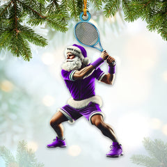 Maxcorners Custom Name Tennis Santa Ornament, Tennis Christmas Gift3 2D Flat LM2111
