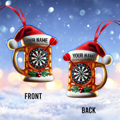 Maxcorners Custom Name Dart Santa Ornament, Christmas Gift 2D Flat LM2111