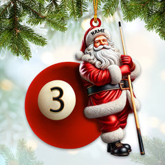 Maxcorners Custom Name Billiard Ornament, Billiard Lover Christmas 2D Flat LM2211