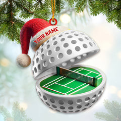 Maxcorners Custom Name Pickle Ball Ornament, Pickle Ball Love Christmas Decoration 2D Flat LM2111