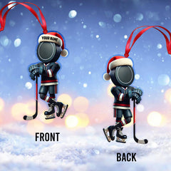 Maxcorners Custom Name Ice Hockey Ornament, Ice Hockey Christmas Giftss 2D Flat LM2211