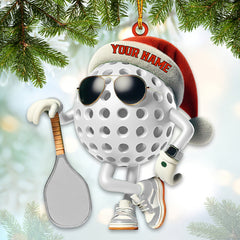 Maxcorners Custom Name Pickle Ball Ornament, Christmas Gift Decoration41 2D Flat LM2111