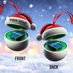 Maxcorners Custom Name Ping Pong Ornament, Table Tennis Lover Christmas Gift 2D Flat LM2111
