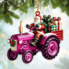 Maxcorners Custom Name Santa Truck Ornament, Santa Christmas Gift Decoration 2D Flat LM2111