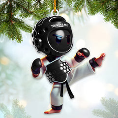 Maxcorners Custom Name Taekwondo Ornament, Taekwondo Christmas Gift42 2D Flat LM2111