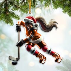 Maxcorners Custom Name Ice Hockey Ornament, Ice Hockey Christmas Gift 2D Flat LM2111