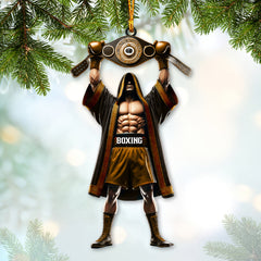 Maxcorners Custom Name Boxing Champion Ornament, Boxing Lover Christmas Gift85 2D Flat LM2111