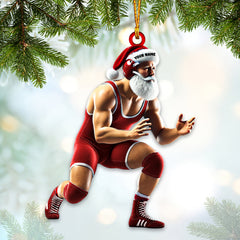 Maxcorners Wrestler Santa Home Decor Christmas Ornament, Personalized Ornament 2D Flat LM2211