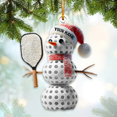 Maxcorners Custom Name Pickle Ball Ornament, Christmas Gift Decoration 2D Flat LM2111