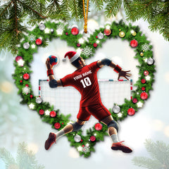 Maxcorners Custom Name and Number Handball Ornament, Christmas Gift for Handball Lover4 2D Flat LM2211