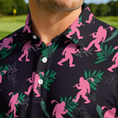 Maxcorners Pink Tropic Afterdark Golf Polo Shirt