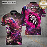 Maxcorners Sugar Skull & Roses Darts Jersey Multicolor Options Personalized Name, Team Name 3D Shirt (4 Colors)