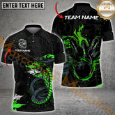 Maxcorners Black & Neon Venomous Snake Design Bowling Jersey Multicolor Options Personalized Name, Team Name 3D Shirt (4 Colors)