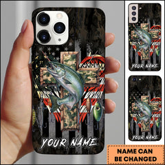 Maxcorners Chinook Fishing Camo Cross Fishing Lure Art Personalized Name Phone Case