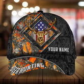 Maxcorners Deer Hunting Diamond Window US Flag Pattern 3D Multicolor Personalized Cap