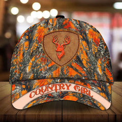 Maxcorners Deer Hunting Leather Pattern 3D Multicolor Personalized Cap