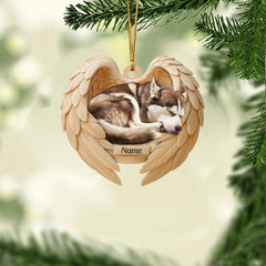 Maxcorners Personalized Sleeping Siberian Husky Dog Christmas Ornament, Dog Angel Wings6
2D Flat LM2511
