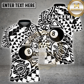 Maxcorners Billiard 8 Ball Tribal Abstract Pattern Multicolor Options Personalized Name, Team Name 3D Shirt (4 Colors)