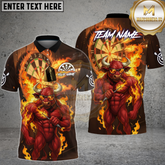 Maxcorners Dart Shirt Fire Bull Flame Dartboard Multioptions Personalized Name, Team Name Unisex 3D Shirt (4 Colors)