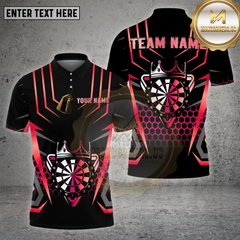 Maxcorners Darts Shirt โ Gold Crown Target Honeycomb 3D Design โ Multi Options Personalized Name, Team Name 3D Shirt