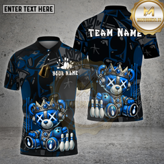 Maxcorners Bowling Shirt β Cyber Mecha Bear with Strike Pins & Bowling Ball β Personalized Name, Team Name 3D Shirt