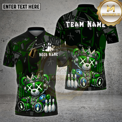 Maxcorners Bowling Shirt β Cyber Mecha Bear with Strike Pins & Bowling Ball β Personalized Name, Team Name 3D Shirt