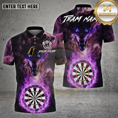 Maxcorners Darts Shirt Flame Wolf Dartboard Multioptions Personalized Name, Team Name Unisex 3D Shirt