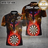 Maxcorners Darts Shirt Flame Wolf Dartboard Multioptions Personalized Name, Team Name Unisex 3D Shirt