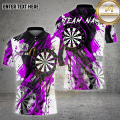 Maxcorners Darts Shirt Black Abstract Dartboard Splash Multioptions Personalized Name, Team Name Unisex 3D Shirt