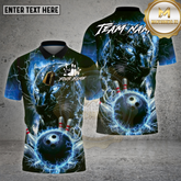 Maxcorners Bowling Shirt Electric Panther Lightning Bowling Strike Multioptions Personalized Name, Team Name Unisex 3D Shirt