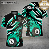 Maxcorners Billiards Shirt Golden Flame 8 Ball Lightning Strike Multioptions Personalized Name, Team Name Unisex 3D Shirt