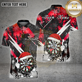 Maxcorners Darts Christmas Crazy Board Santa Hat Multicolor Options Personalized Name, Team Name Unisex 3D Shirt
