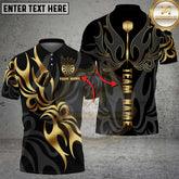 Maxcorners Darts Shirt Golden Flame Dart Design Premium Multioptions Personalized Name, Team Name Unisex 3D Shirt