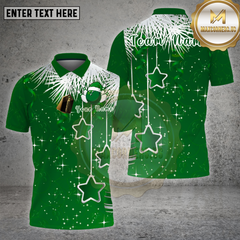 Maxcorners Bowling Shirt Hanging Stars Bowling Ball Christmas Lights Pattern Multi Options Personalized Name, Team Name 3D Shirt