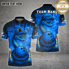 Maxcorners Bowling Snake 420 Neon Leaf Multicolor Options Personalized Name, Team Name Unisex 3D Shirt