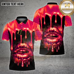 Maxcorners Darts Shirt Gold Dripping Lips Honeycomb Metallic Shine Multi Options Personalized Name, Team Name 3D Shirt