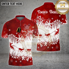 Maxcorners Darts Shirt Santa Sleigh Red Snowflake Winter Forest Multi Options Personalized Name, Team Name 3D Shirt