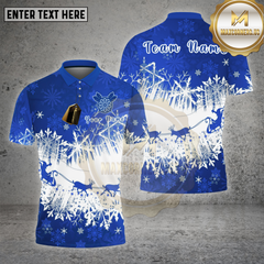 Maxcorners Darts Shirt Santa Sleigh Red Snowflake Winter Forest Multi Options Personalized Name, Team Name 3D Shirt