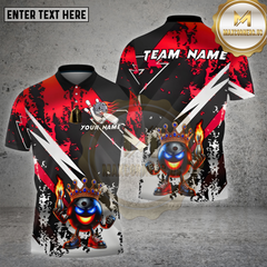 Maxcorners Bowling Fire King Ball Crown Flame Silver Multicolor Options Personalized Name, Team Name Unisex 3D Shirt