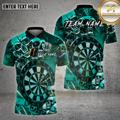 Maxcorners Darts Shirt Skull Dartboard Multioptions Personalized Name, Team Name Unisex 3D Shirt (4 Colors)