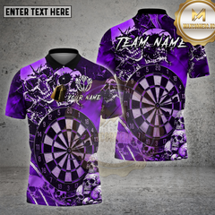 Maxcorners Darts Shirt Skull Dartboard Multioptions Personalized Name, Team Name Unisex 3D Shirt (4 Colors)