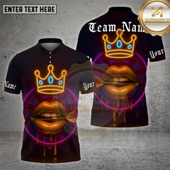 Maxcorners Darts Shirt Neon Lips Crown Glow Multioptions Personalized Name, Team Name Unisex 3D Shirt (4 Colors)