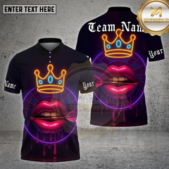 Maxcorners Darts Shirt Neon Lips Crown Glow Multioptions Personalized Name, Team Name Unisex 3D Shirt (4 Colors)