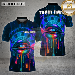 Maxcorners Darts Shirt Neon Lips Rainbow Drip Multioptions Personalized Name, Team Name Unisex 3D Shirt (4 Colors)