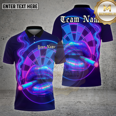Maxcorners Darts Shirt Neon Lips Smoke Multioptions Personalized Name, Team Name Unisex 3D Shirt (4 Colors)