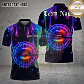 Maxcorners Darts Shirt Neon Lips Dripping Dartboard Glow Multioptions Personalized Name, Team Name Unisex 3D Shirt (4 Colors)