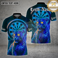 Maxcorners Darts Shirt Neon Panther Dartboard Eyes Multioptions Personalized Name, Team Name Unisex 3D Shirt (4 Colors)
